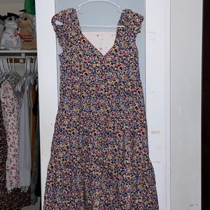 floral short sleeve maxi dress